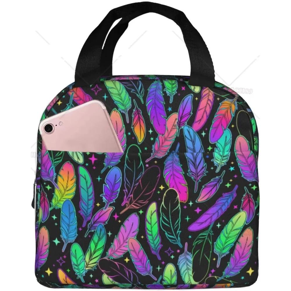 Bunte Sterne Tragbare Aluminiumfolie Verdickte Isolierung Lunchtasche Wiederverwendbare Großraum-Lunchbox für Jungen/Mädchen/Männer/Frauen