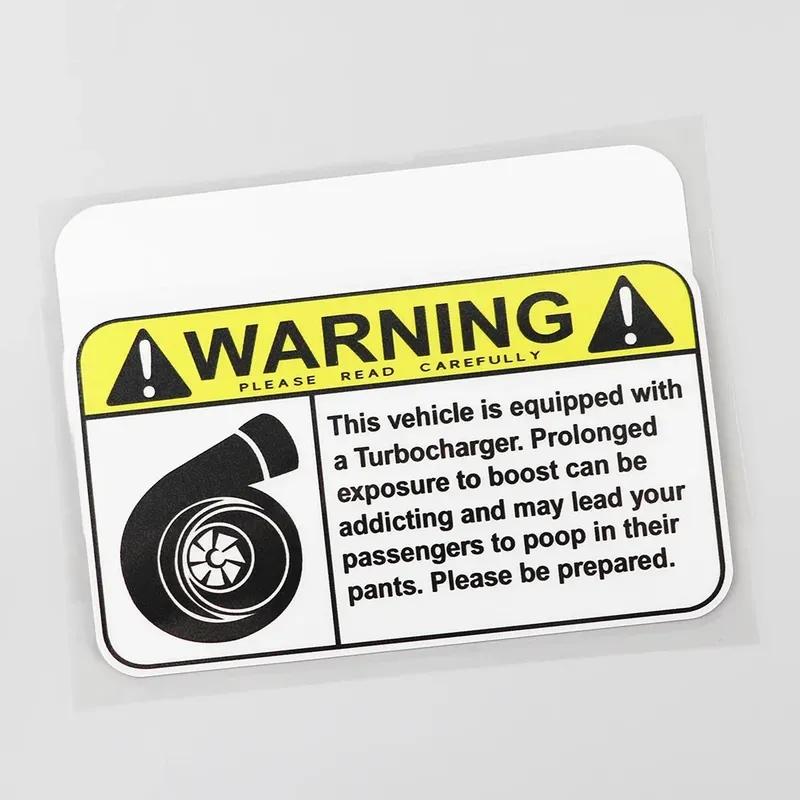 Car Sticker Funny Warning Sign Turbo Boost Decal PVC 15.2CM×8.6CM