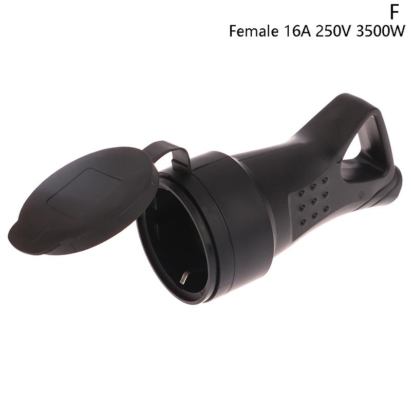 Eu Rubber Waterproof Socket Plug Electrial Grounded European Connector With Cover Ip54 For Diy Power Cable Cord 16A 250V