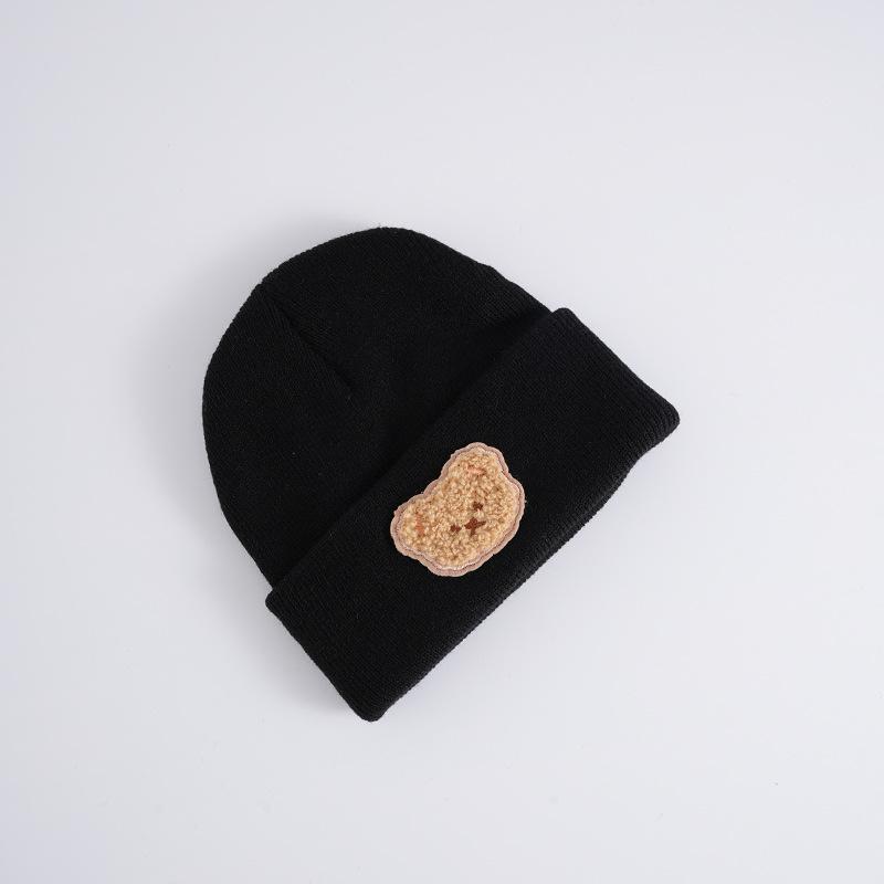 Korean Cartoon Bear Baby Hat Winter Warm Knitted Newborn Boys Girls Cap Soft Infant Toddler Hat Kids Caps Bonnet