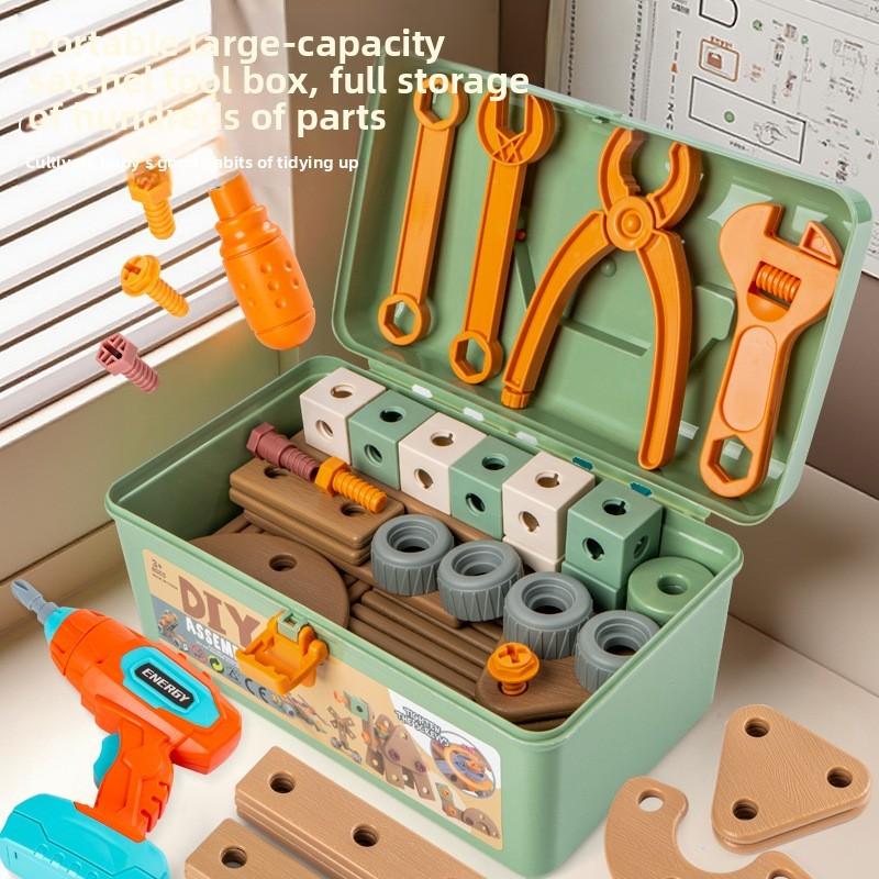 Plastic Construction Toy Box For Kids With Screwdriver Tools For Play And Imaginative Repair