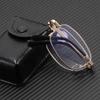 Fashion Portable The Elderly Flower Glasses Ziyue Source Folding Metal Reading Glasses Anti-Blue High Definition