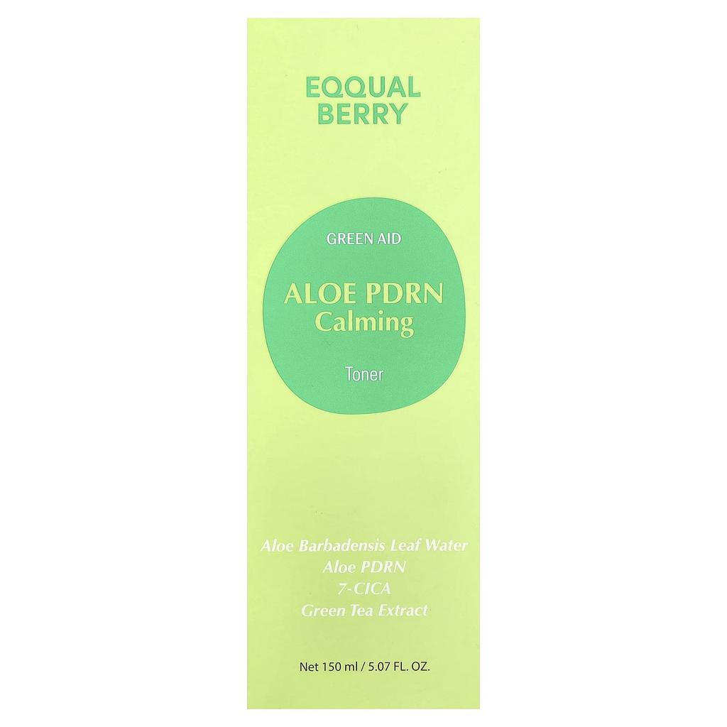 EQQUALBERRY, Green Aid, Aloe PDRN Calming Toner, 150ml (5.07 fl oz)