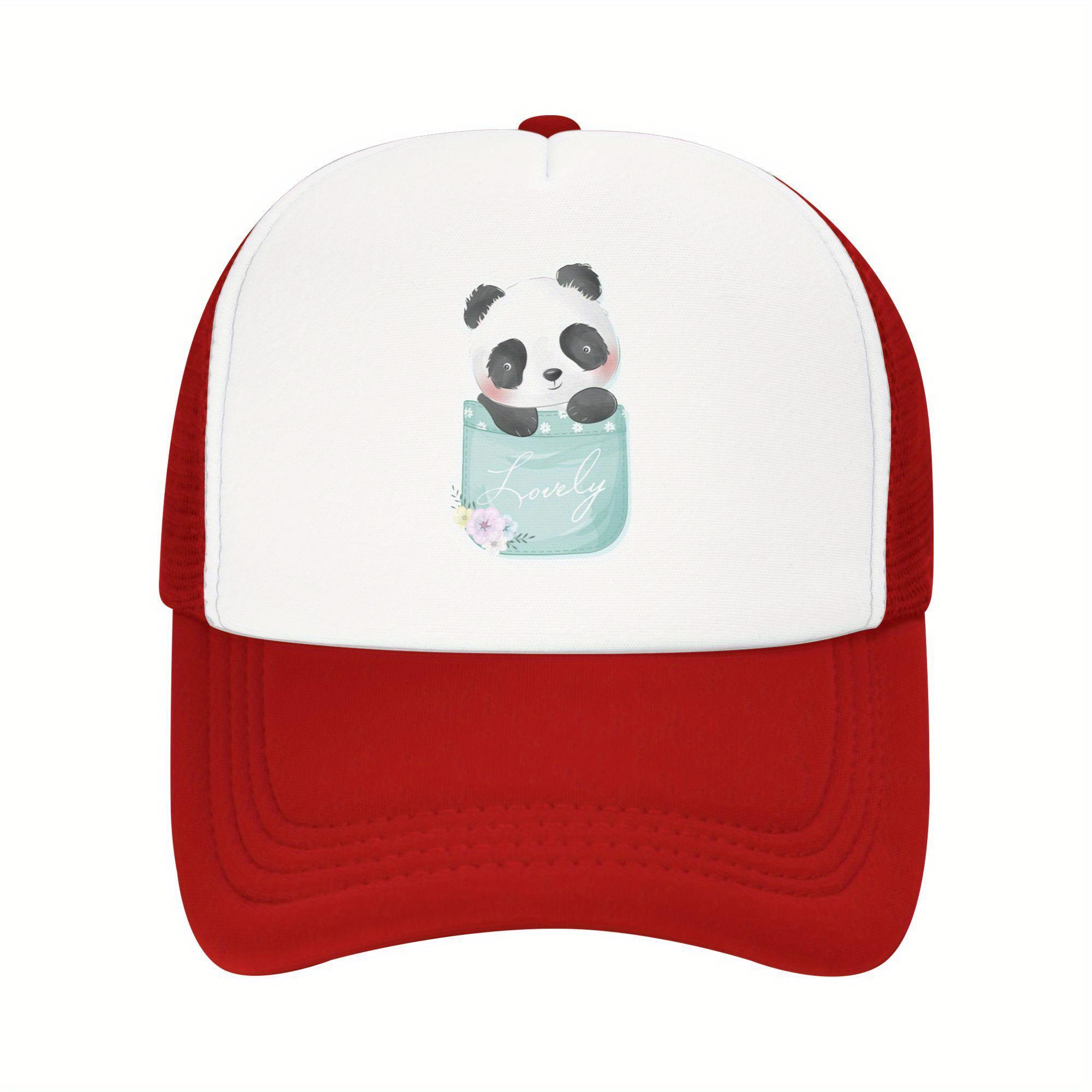 

Cute Panda in Pocket Graphic Trucker Hat Breathable Mesh Baseball Cap Casual Adult Headwear One Size