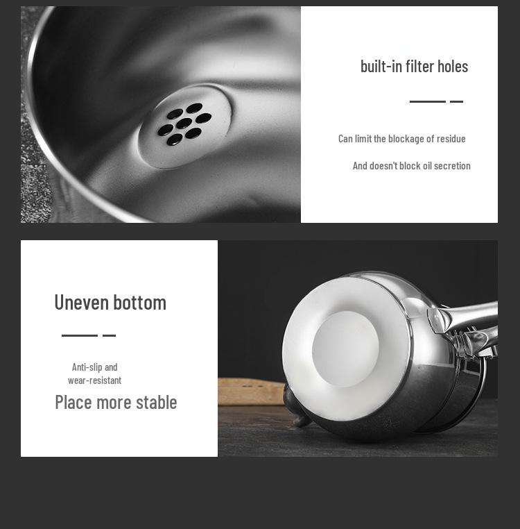 Leak-Proof Stainless Steel Oil Storage Pot with Filter