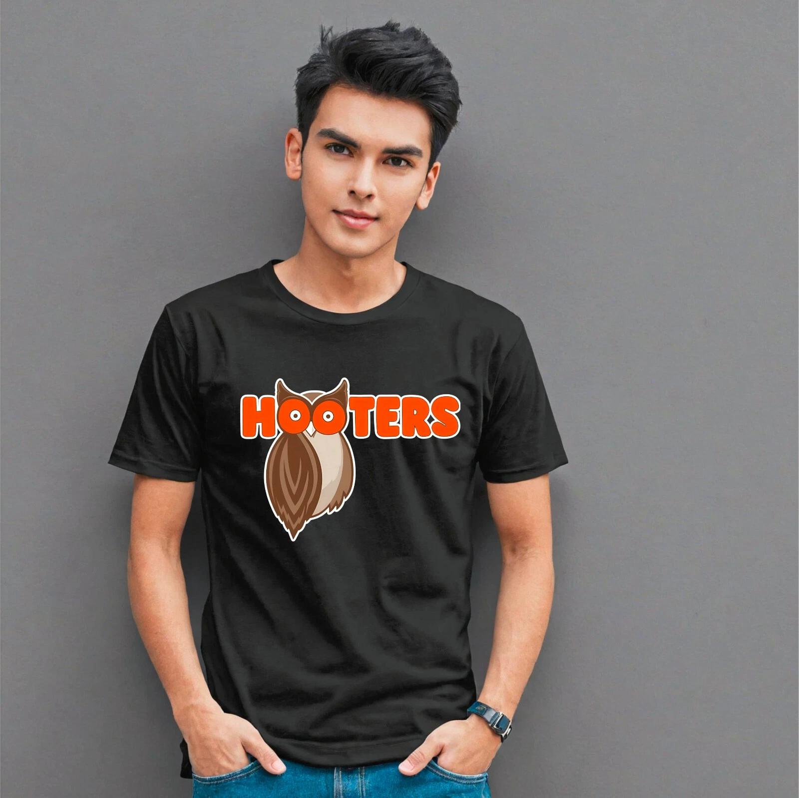 Hooters T-Shirt, Owl Boobs America USA Waitress Bird Logo Cool Gift Tee Top L