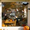 Static Cling Ghost Bat Pumpkin Stickers 2 Sheets Halloween Window Stickers, Spider Web Decals, Removable Retro Decor Waterproof for Glass Doors
