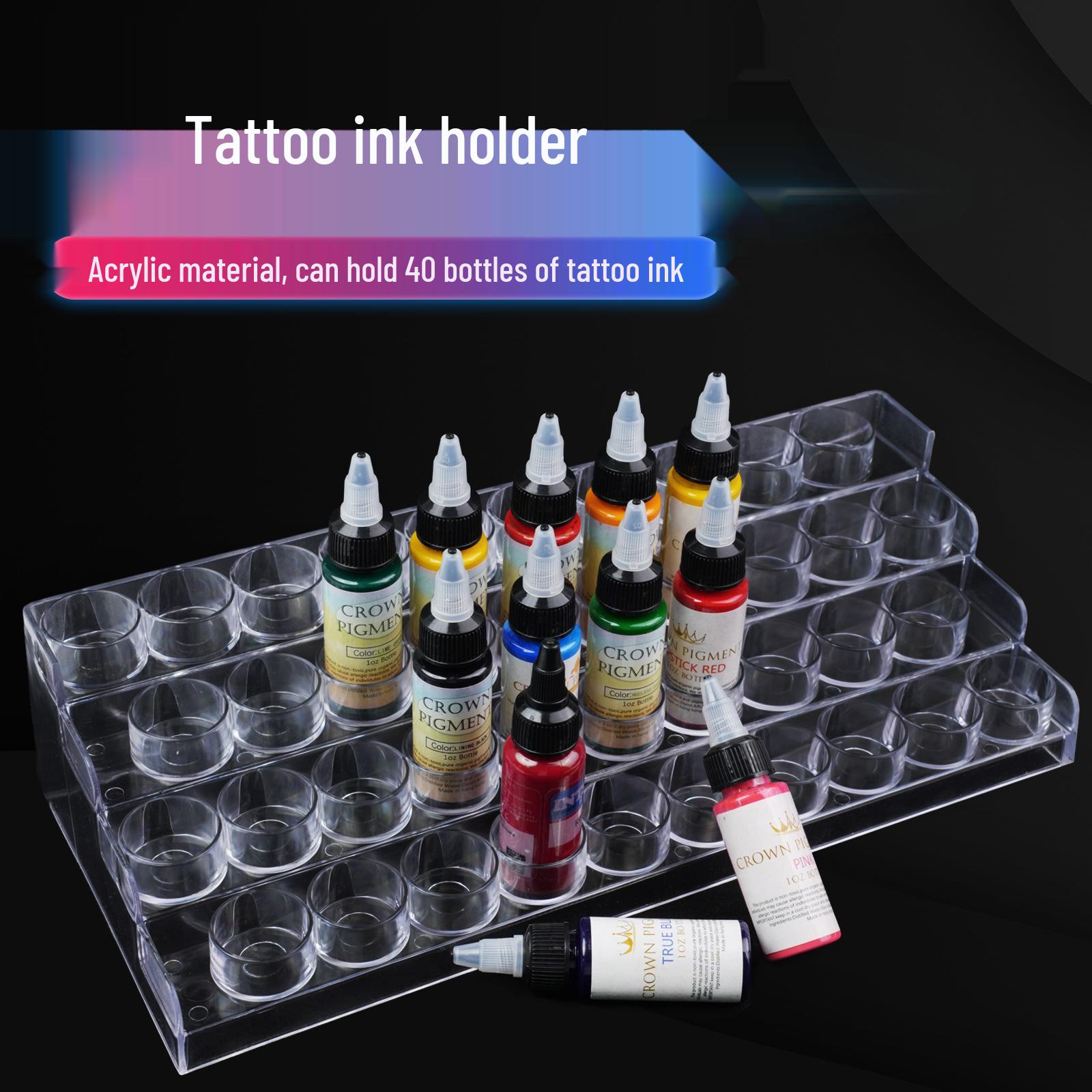 

40-Hole Porous Microblading Acrylic Tattoo Ink Holder Rack