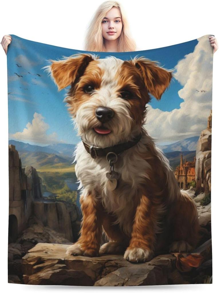 West Highland Terrier Terrier Fleece Blanket Cute Westies Dog Throw Blanket Super Soft Warm Flannel Blanket for Couch Bed Decor