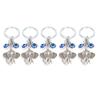 5Pcs Blue Eyes Keychain Elephant Turkish Style Alloy Colored Glaze Pendant for Ladies Bag Car Interior
