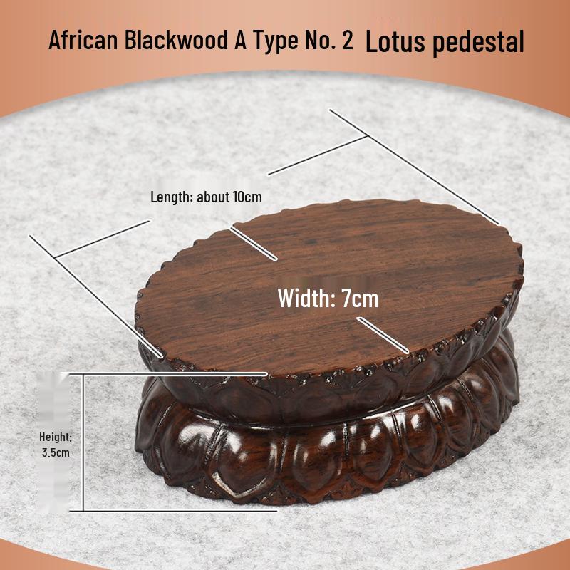 Ebenholz Guanyin Bodhisattva Lotus Sockel, Massivholz geschnitzter runder Opfertablettständer