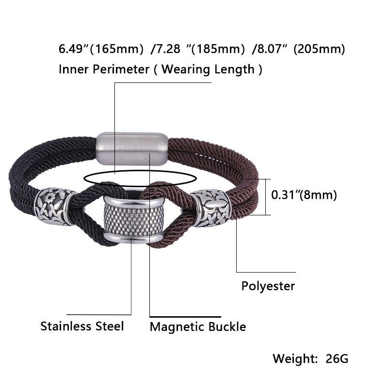 Mens Accessories Navy Style Rope Bracelets Stainless Steel Women Fashion Jewelry Charm Bangles HipHop Handmade Gift