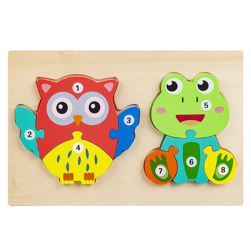 Kinder-Nahrungskette Puzzle dreidimensionales Puzzle Zuordnungsbrett Früherziehung pädagogische Holzspielzeuge