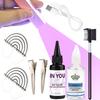 UV-Haarverlängerungskleber-Set Schnellhärtende UV-Lampe 30g Klarer UV-Kleber mit 30ml Entferner Anti-UV-Schutz für UV-Haarperücken-Extensions