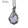 Women Necklace High Quality Vintage Silver Color Moonstones Lady Pendant for Prom