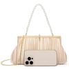 Baisikou Party Bag, Wedding Bag, Large, 2-Way Pleated, Women's HandbagShoulder Bag, Perfect for Receptions and Guests (Champagne Gold)