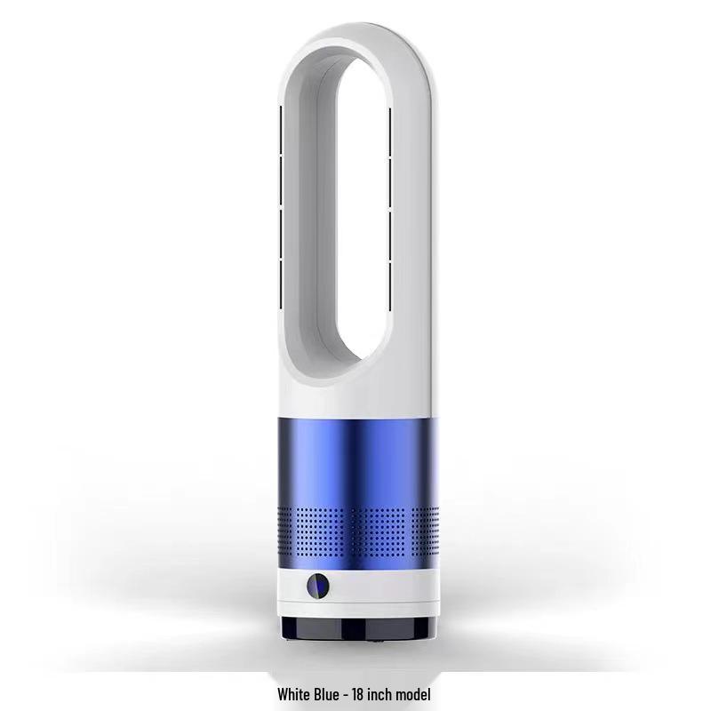 Leafless Electric Fan & Heater with Remote, Silent & Energy Efficient, Floor/Desktop Model 018JR.