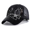 Butterfly Lace Glitter Baseball Cap Women's Summer Sun Protection Fashionable Ducktongue Hat Adjustable Casual Hats