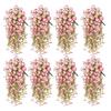 8Pcs Simulated Flowers 5 Forks 69 Purpose Outdoor UV Resistance Hanging Artificial Morning Glory Low Maintenance Plastic Flowers