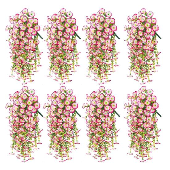 8Pcs Simulated Flowers 5 Forks 69 Purpose Outdoor UV Resistance Hanging Artificial Morning Glory Low Maintenance Plastic Flowers