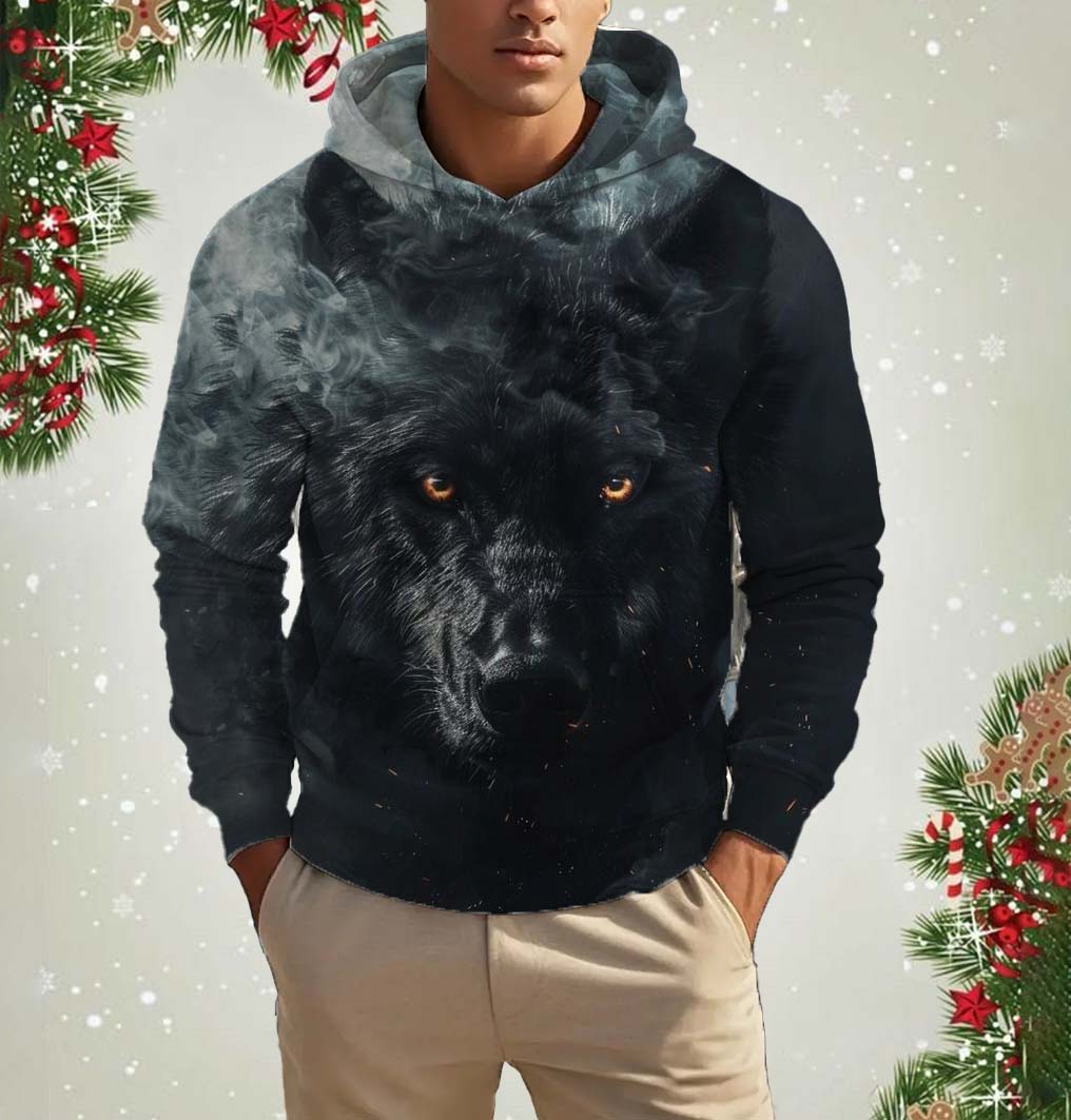 

Мужские модные толстовки с капюшоном и принтом в виде животных и волков с 3D-принтом, новые осенние модные повседневные свитера с длинными рукавами, свободные толстовки 5XL