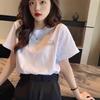 Pure Cotton Short-sleeved White T-shirt Women's Crew Neck Summer Spring and Autumn Inner Bottoming Shirt Loose Large Size T-shirt Simple Top