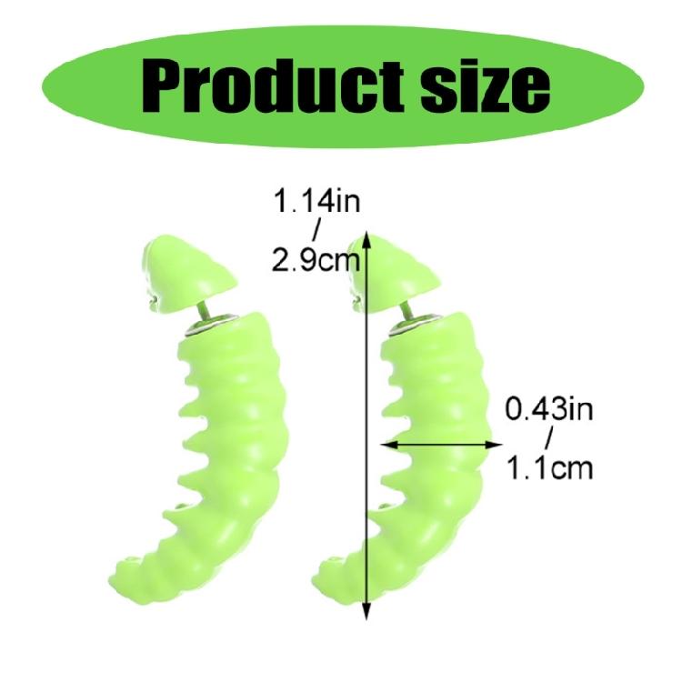 Fashionable Green Caterpillars Earrings Sturdy Resin Materials Fashion Jewelry Accessory for Comfort and Styles