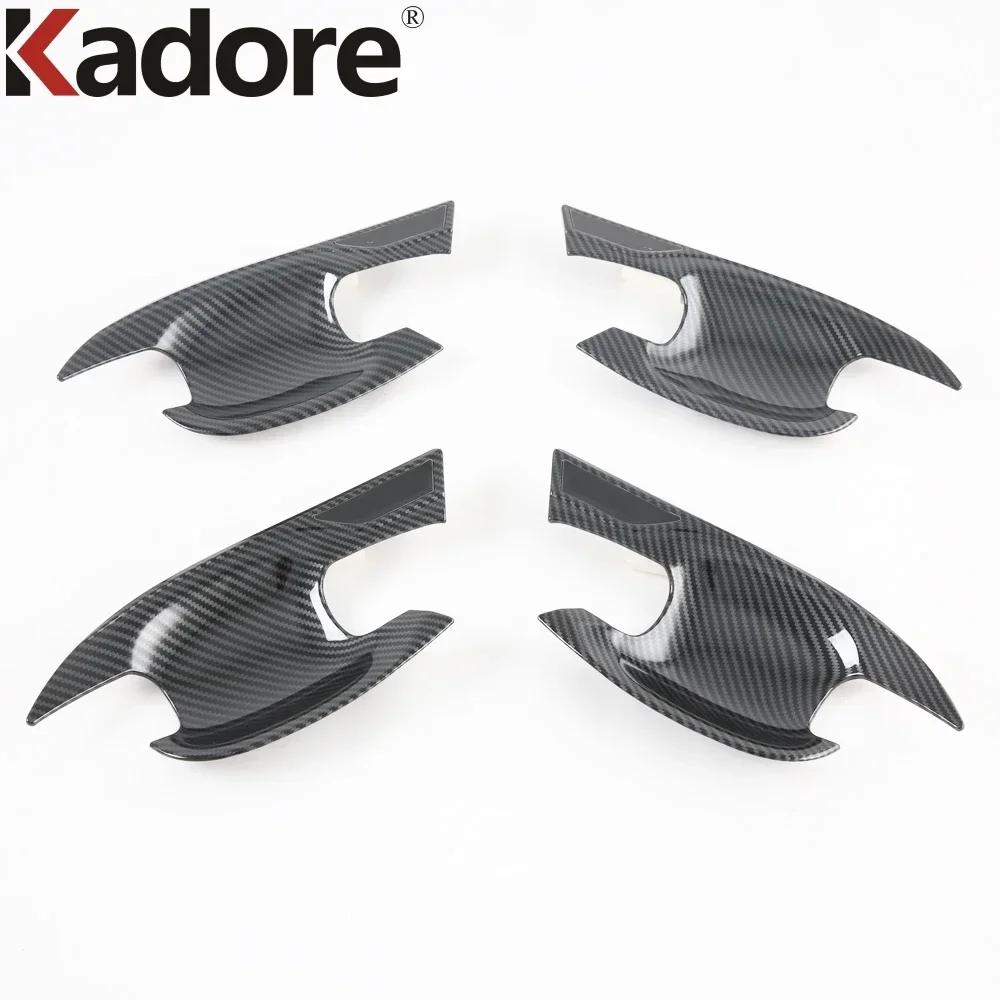 For Subaru Outback     2024 2025 Carbon Fiber Car Side Door Handle Bowl Cup Cover Trim Overlay Accessories