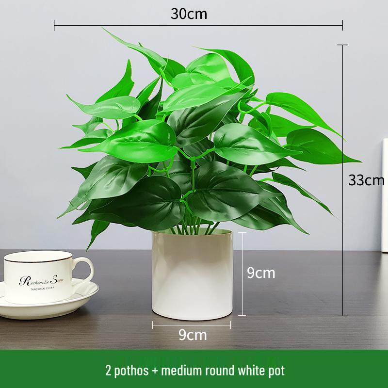 Nordic Artificial Green Plant Bonsai for Office or Home Decor - Small Indoor Potted Ornament