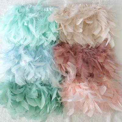 1 Meter Natural Turkey Feathers Trim Fringe 4-6 Inches Fluffy  Marabou Feather Ribbon For Crafts Sewing Wedding Dress Decoration