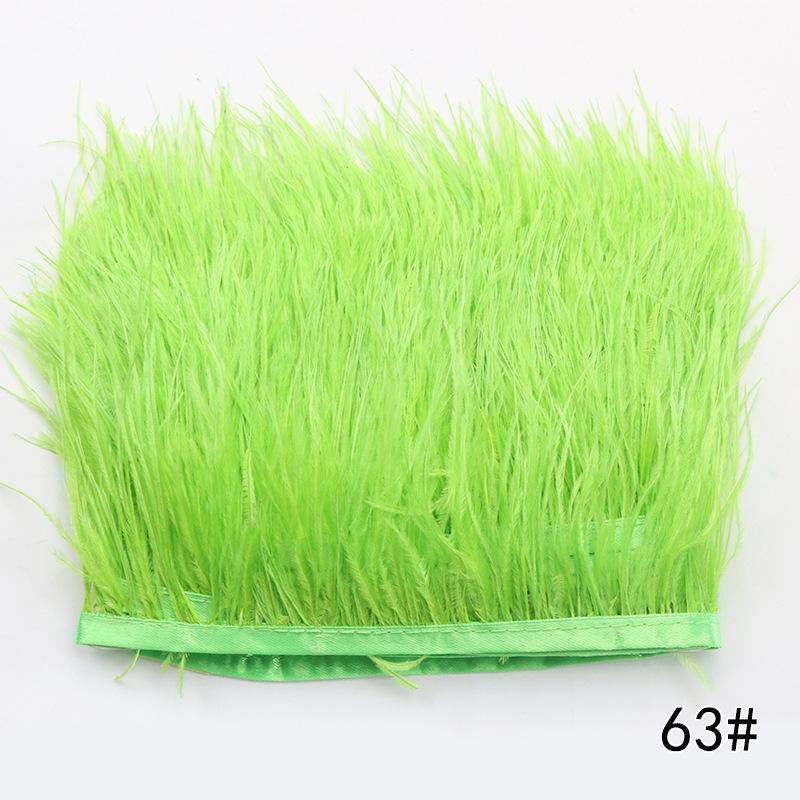 2M Ostrich Feather Cloth Edge 8-10 Cm Cuffs Clothing Skirt Decorative Accessories Color Ostrich Feather Cloth With Feathers