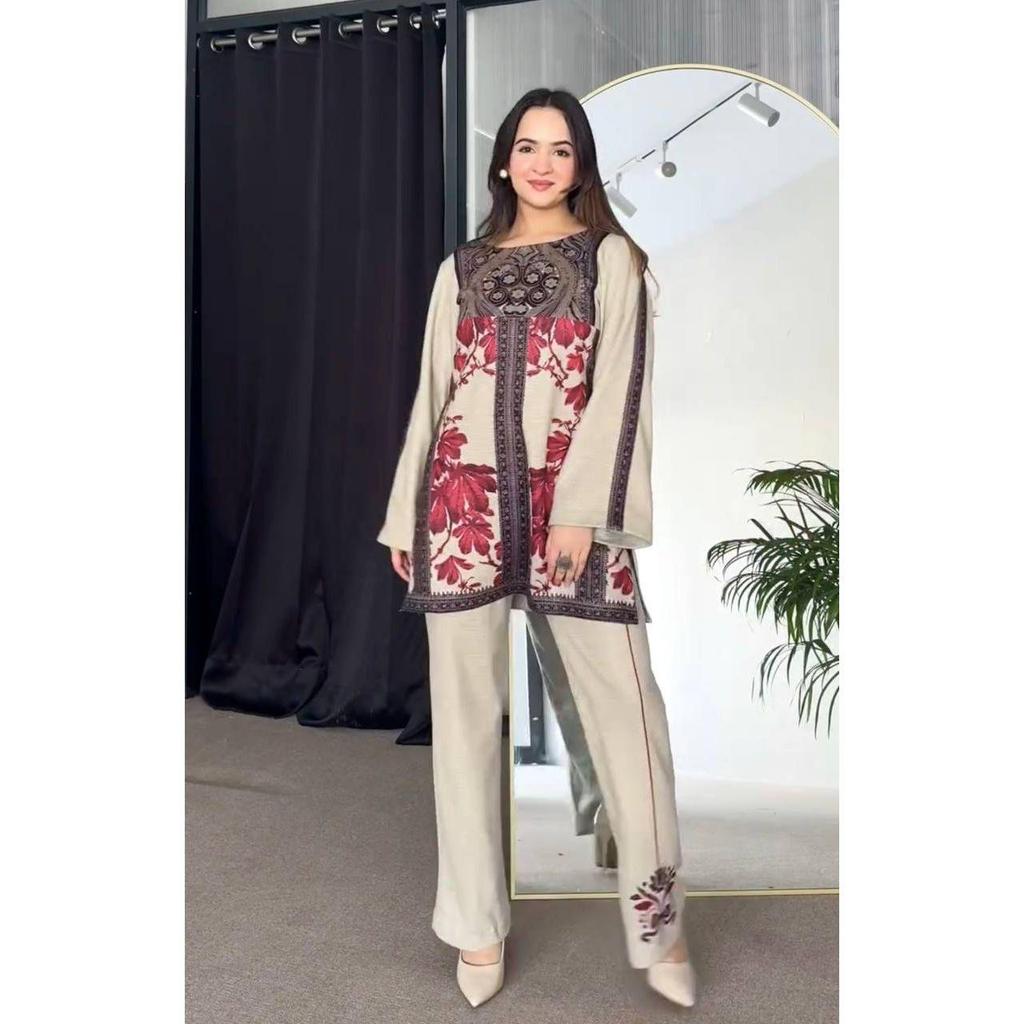 *Launching New  Đěsigner Party Wear Look Pur Natural Crepe Top&plazzo Co-ords Set*