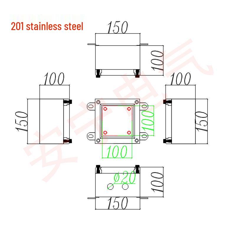304 Stainless Steel Weatherproof Junction Box with UK Terminal, 316 Protection.