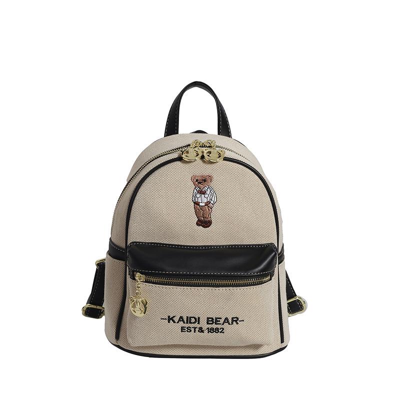 

2025 Женский холщовый рюкзак с вышивкой Katie Bear - Универсальный и стильный