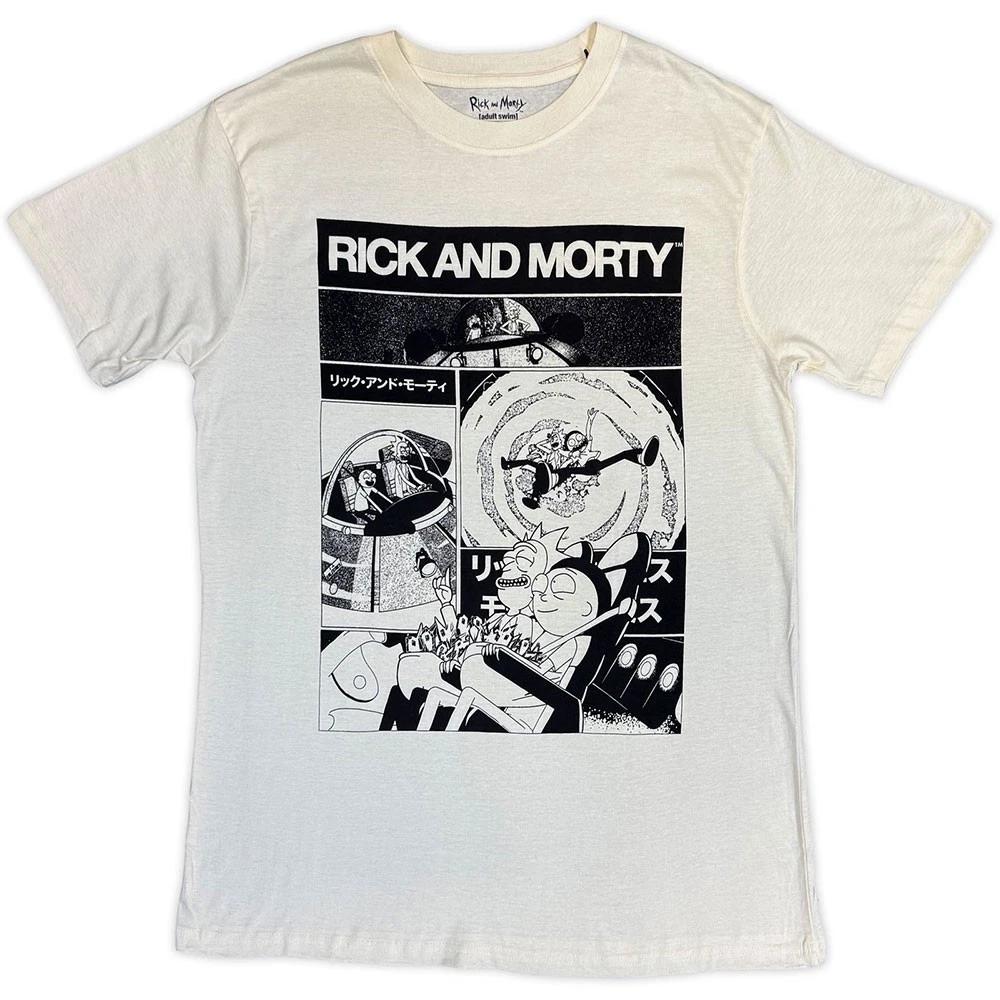 Rick & Morty Black And White Collage Official Mens Unisex T-Shirt