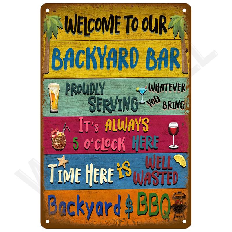 Retro Tin Sign Vintage Metal Signs Plates Posters House Interior Bathroom Wall Art Mural Aesthetic Room Home Decor Decorations