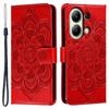 For Xiaomi Redmi Note 13 4G Case PU Leather Mandala Imprinted Design Wallet Phone Cover
