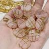 Heart Diamond Necklace For Women Girls With Natural Stone Jewelry Dainty Gift Wrapped Heart Pendant Pink Necklace Decor