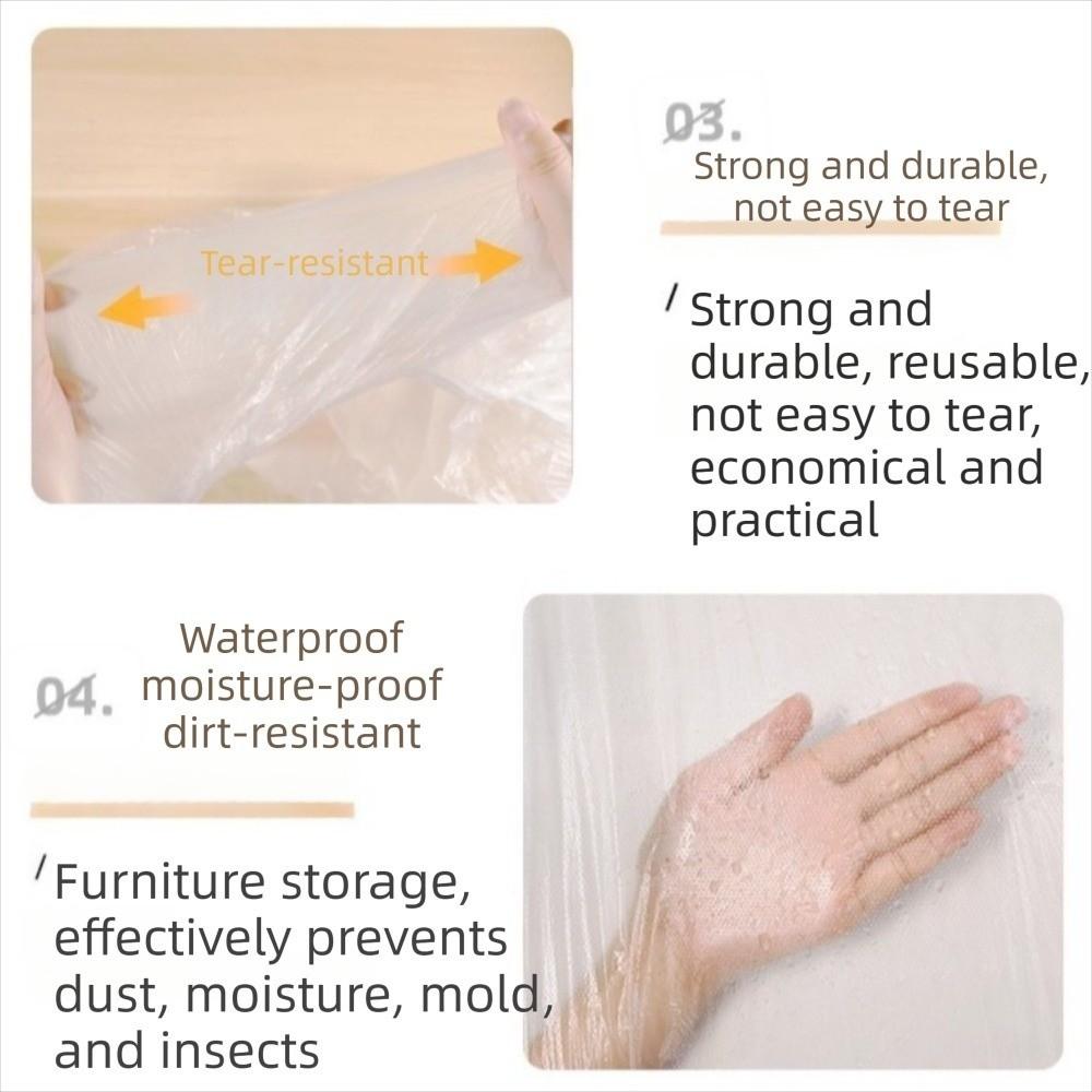 Transparent Disposable Dust Covers Transparent PE Furniture Protection Cover Home Use