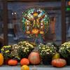 Halloween Round Pumpkin Scarecrow Glass Window Decoration Window Stickers