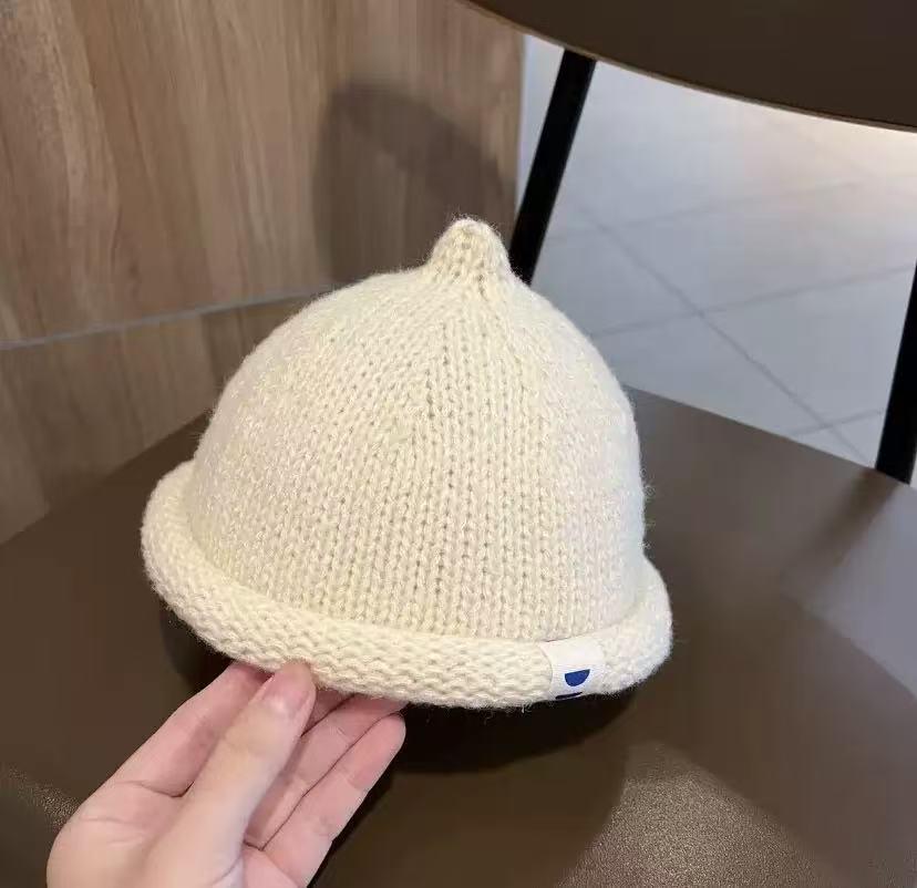 2025 Autumn/Winter Unisex Korean Knit Wool Hat for Kids and Babies - Warm, Trendy Pullover Design