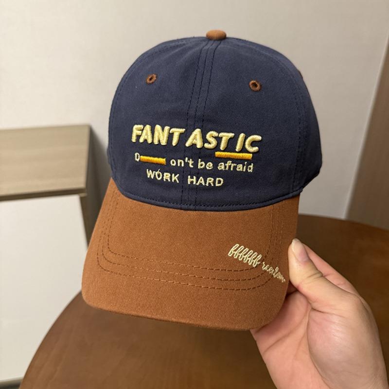 Street heavy industry embroidery letters casual fashion baseball cap multi-color versatile men's and women's soft top temperament cap