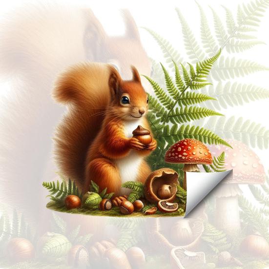 Static Window Sticker Waterproof Scratch-Resistant Glass Cling Sticker Removable Squirrel Printed Stickers for Bathroom