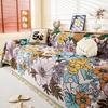 American Country Style Floral Full Coverage Sofa Slipcover Cotton Sofa Throw Blanket Decorative Cover