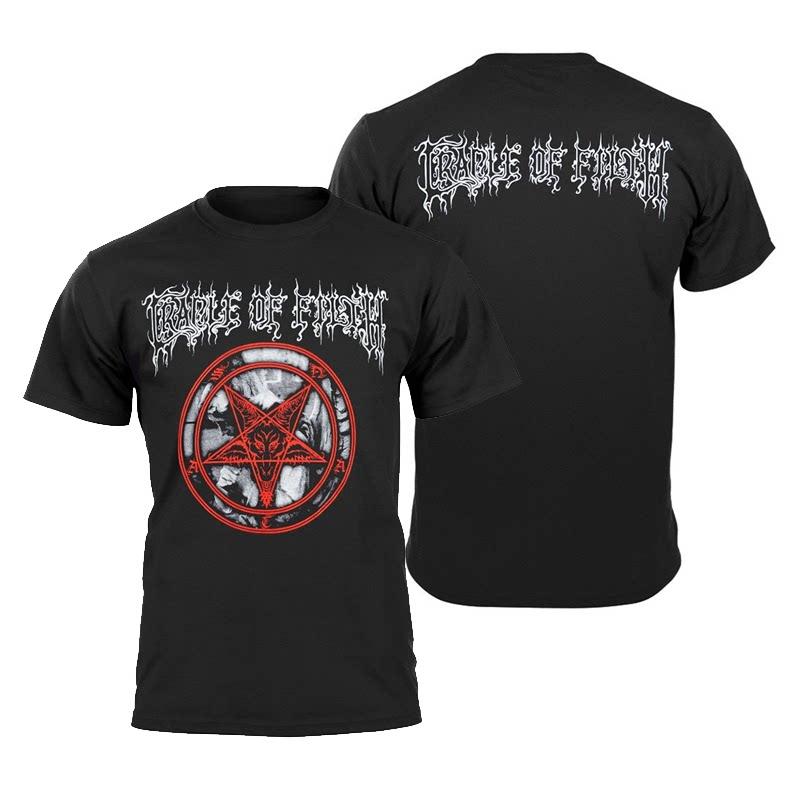 Retro Cradle of Filth Band's Extreme Gothic Black Metal Rock Dark American Short-sleeved T-shirt