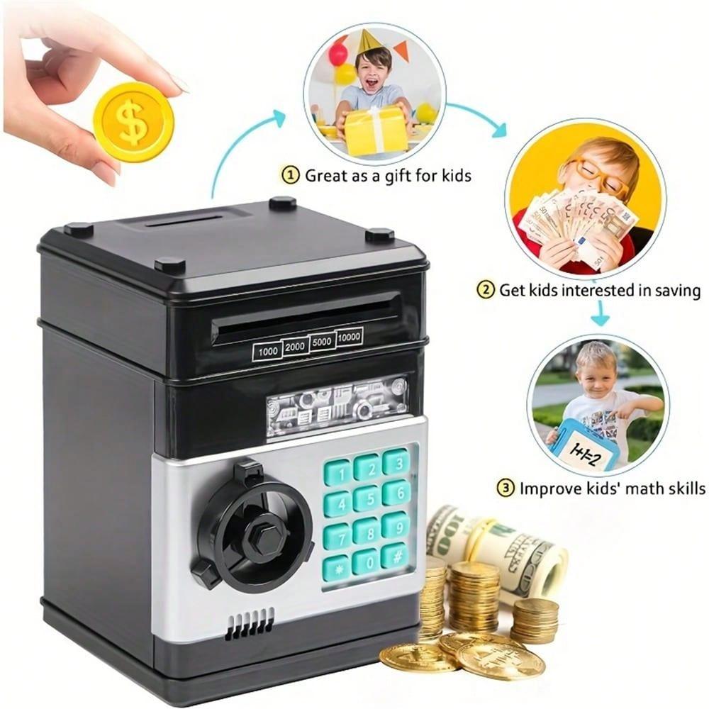 Piggy Bank, Electronic Coin Savings Bank With Password Protection, ATM Savings Bank Coin Reel Storage Box, Creative Money Storag