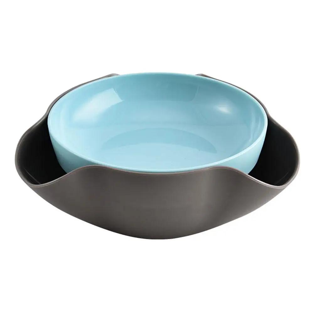 Snack Bowls Double Layer Dish Nut Serving Storage Bowl Pistachios Bowl with Shell Storage Round Snacks Dish for Pistachios W4U9