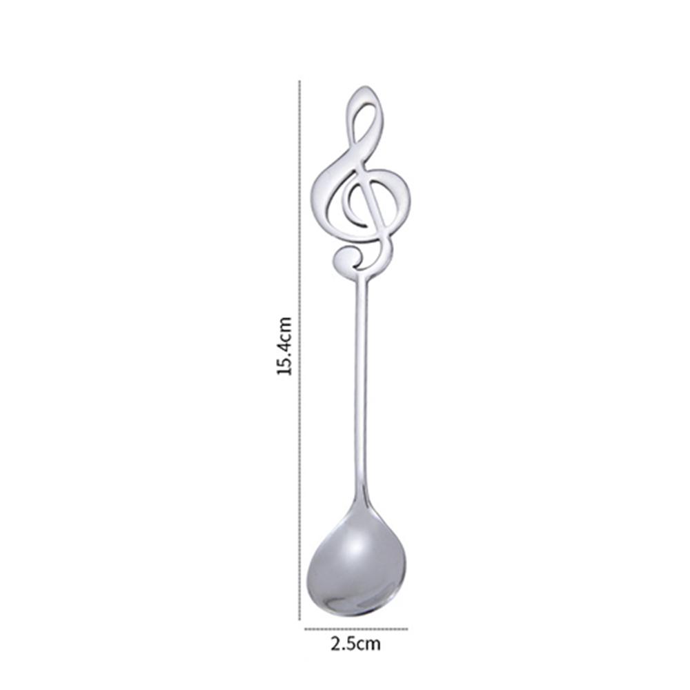 6 Adet Kahve Kaşığı 304 Paslanmaz Çelik Müzik Notası Kaşığı Müzik Barı Buz Barı Yaratıcı Hediye Karıştırma Kaşığı Sofra Aksesuarları