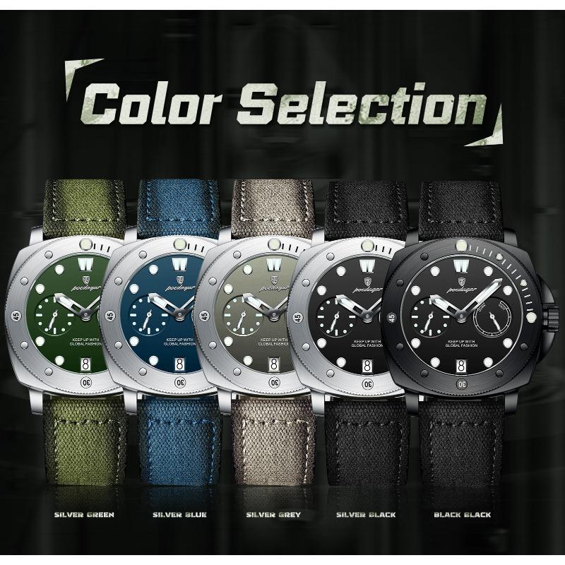 POEDAGAR High Quality Watches for Man Waterproof Luminous Date Exquisite Men Clock Nylon Leather Quartz Fashion Wristwatch