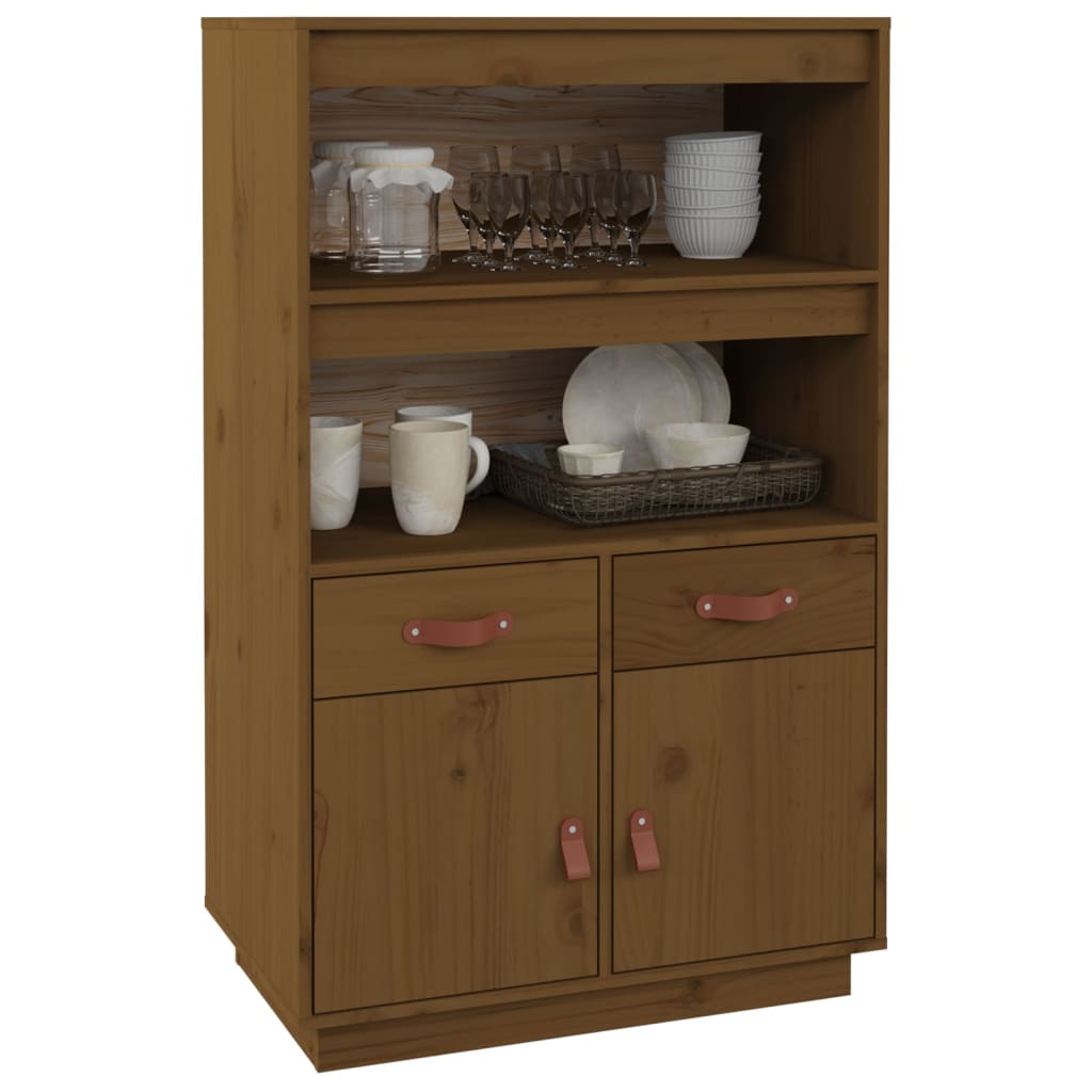 Vidaxl Sideboard, Honey Brown, 67X40X108.5 Cm, Solid Pine Wood
